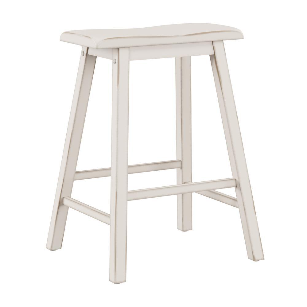 Hillsdale Furniture Moreno Backless 24" NonSwivel Counter Height Barstool Sea White: Wooden Kitchen Stool, Fixed Height
