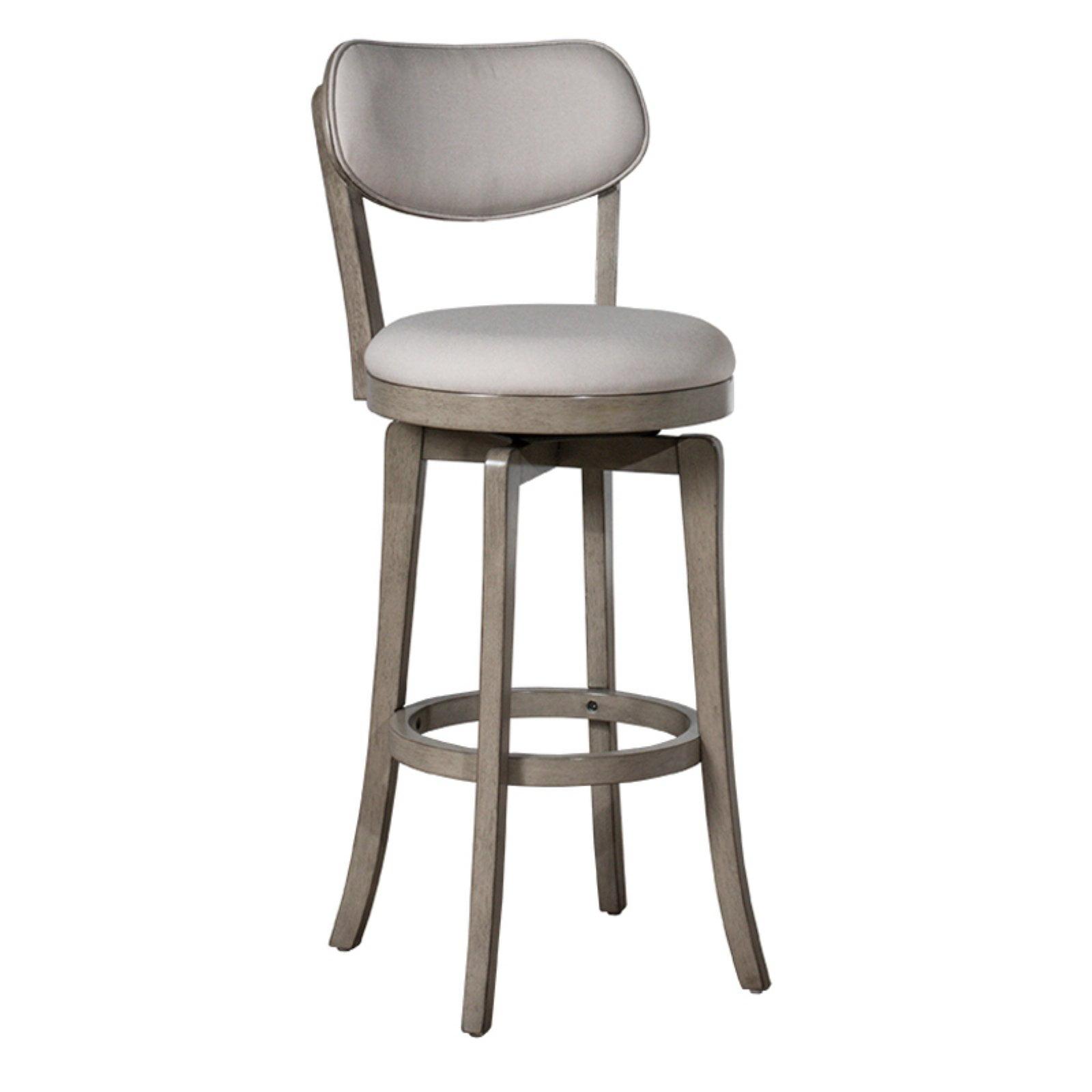 Aged Gray 36" Wood Swivel Counter Stool with Plush Seat