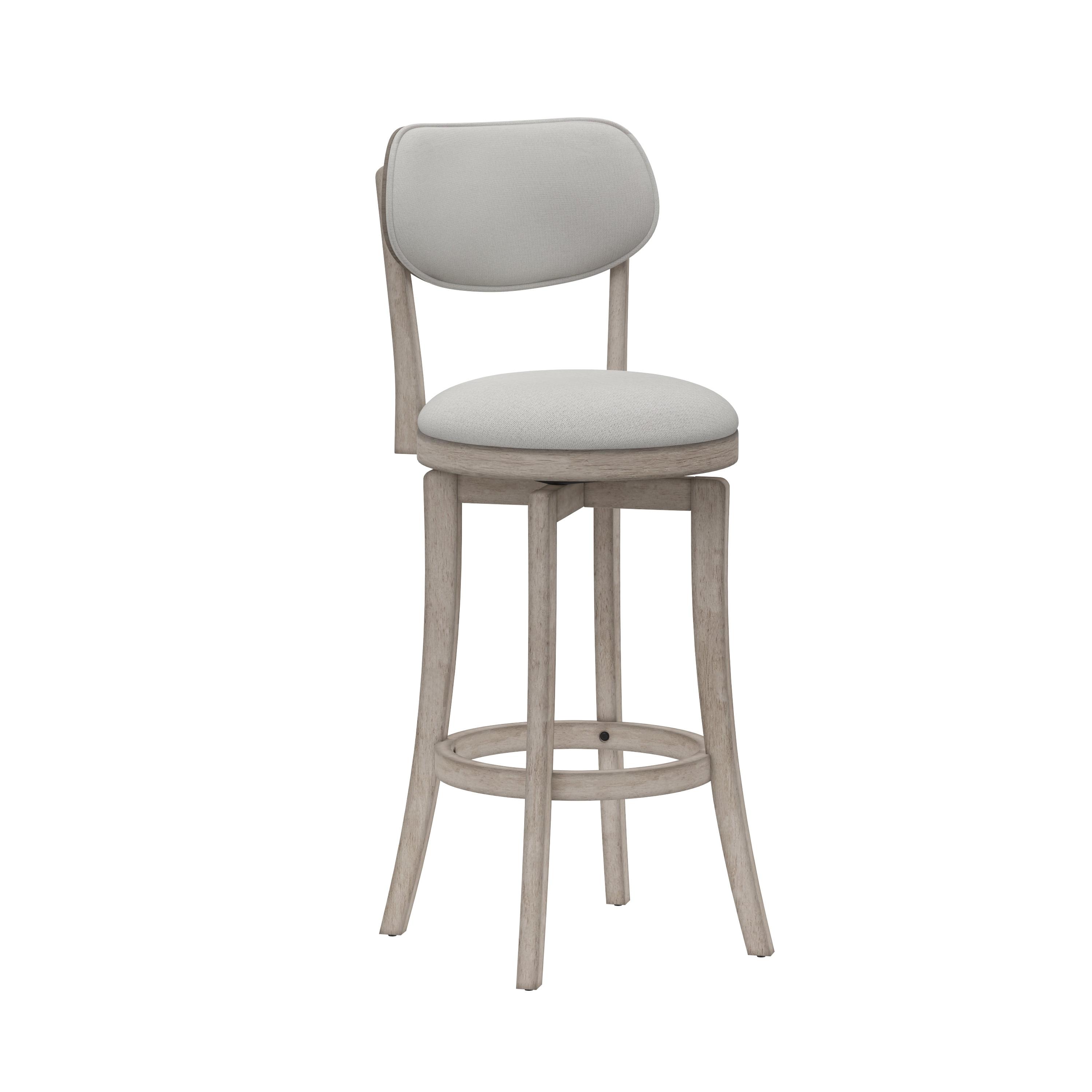 Sloan Barstool Gray - Hillsdale Furniture: Swivel, Upholstered, Aged Wood Finish, 43.5" Height