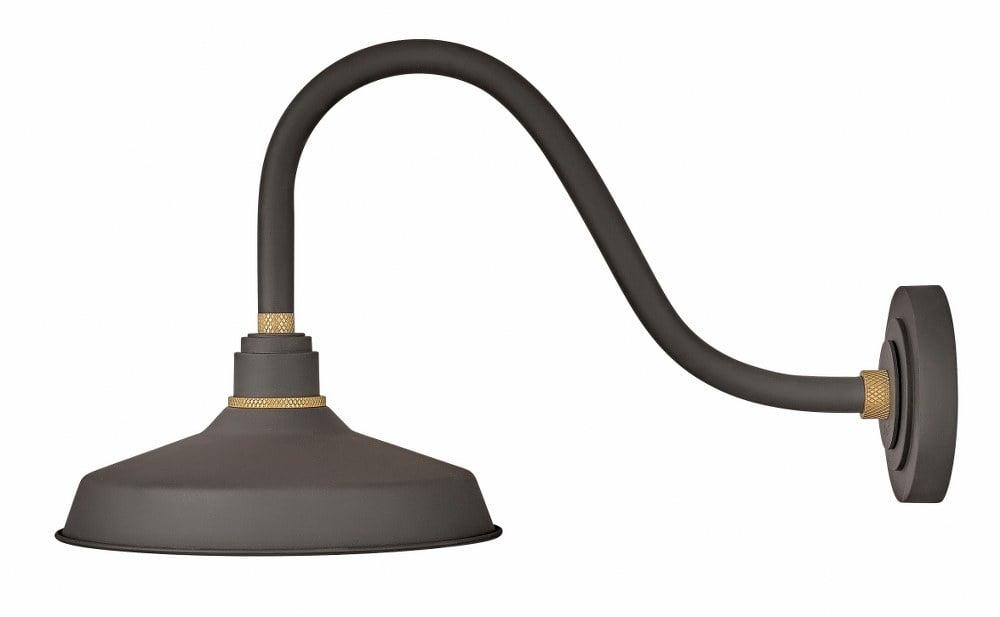 1 Light Medium Outdoor Gooseneck Barn Light Traditional And Industrial Style 12 Inch Wide By 13.75 Inch High-Museum Bronze Finish Hinkley Lighting