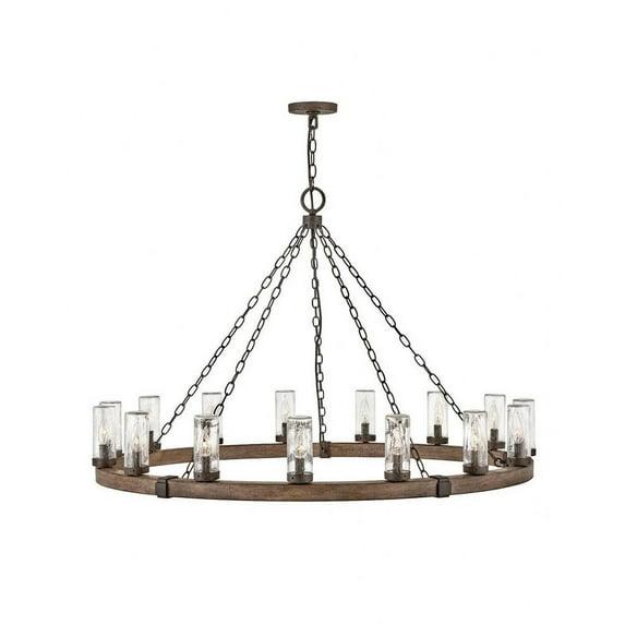 Sawyer 15-Light Single Tier Outdoor Rustic Chandelier