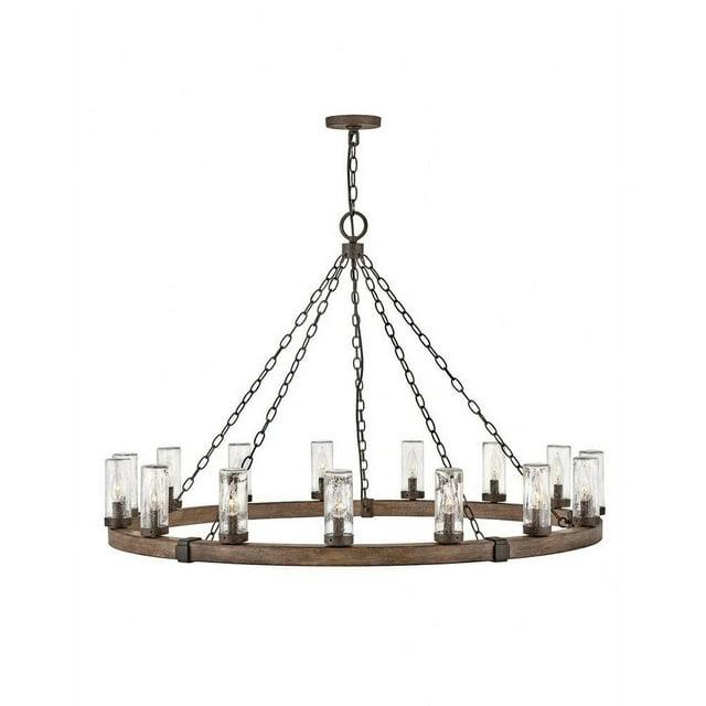 Sawyer 15-Light Single Tier Outdoor Rustic Chandelier