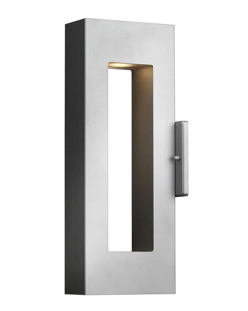 Sleek Titanium 16" LED Outdoor Wall Sconce with Etched Lens