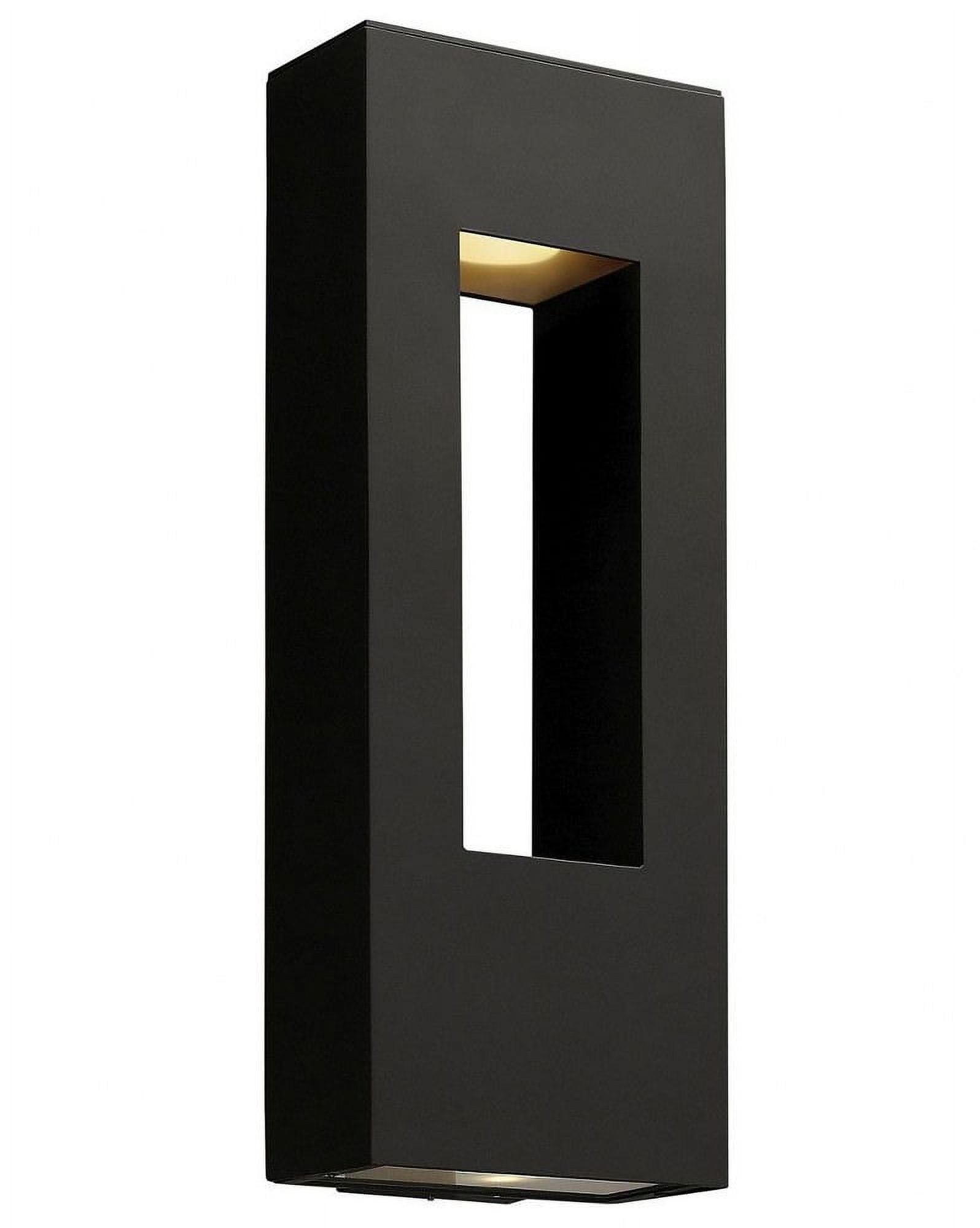 Atlantis Satin Black 2-Light Outdoor Wall Sconce with Etched Lens