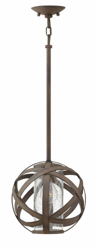 Carson Vintage Iron 1 -Bulb 10" H Outdoor Pendant