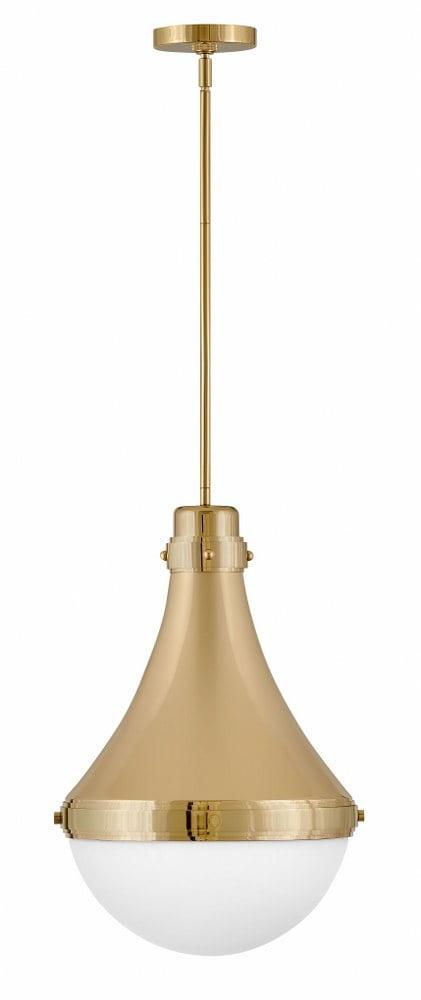 Oliver Single Light Teardrop Pendant with Etched Opal Glass Shade