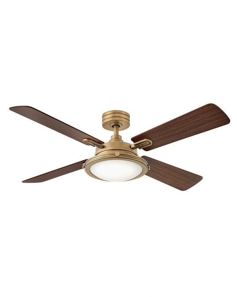 Heritage Brass 54" Smart LED Ceiling Fan with Walnut/Birch Blades