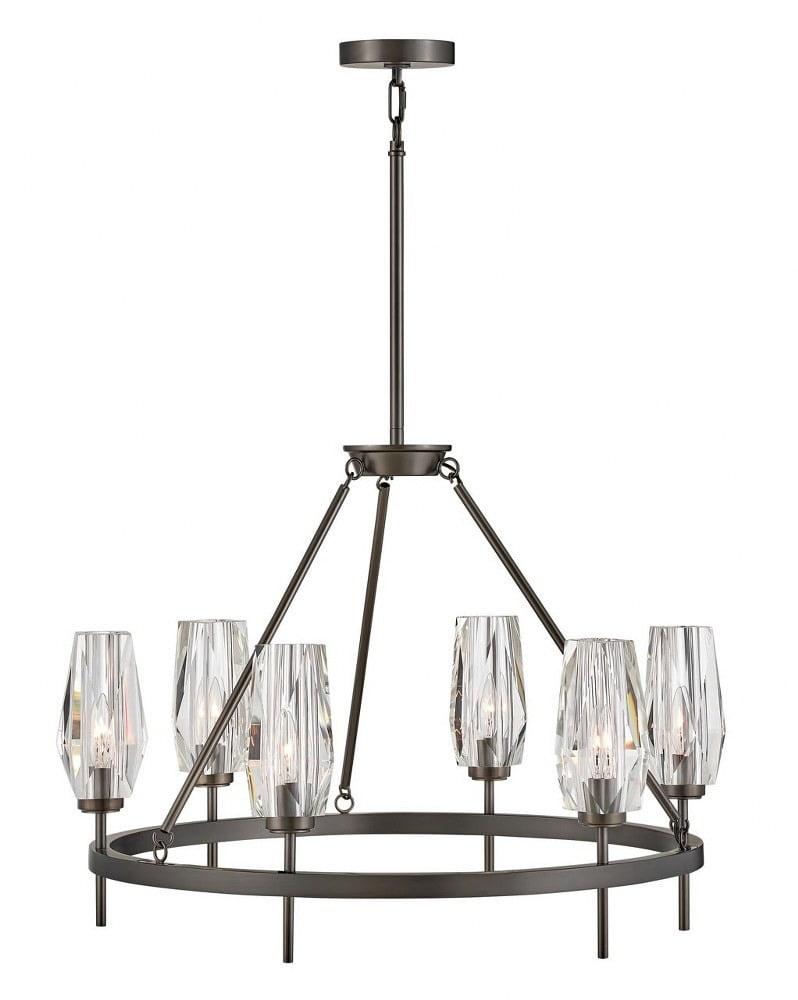 Ana 6 - Light Dimmable Wagon Wheel Chandelier