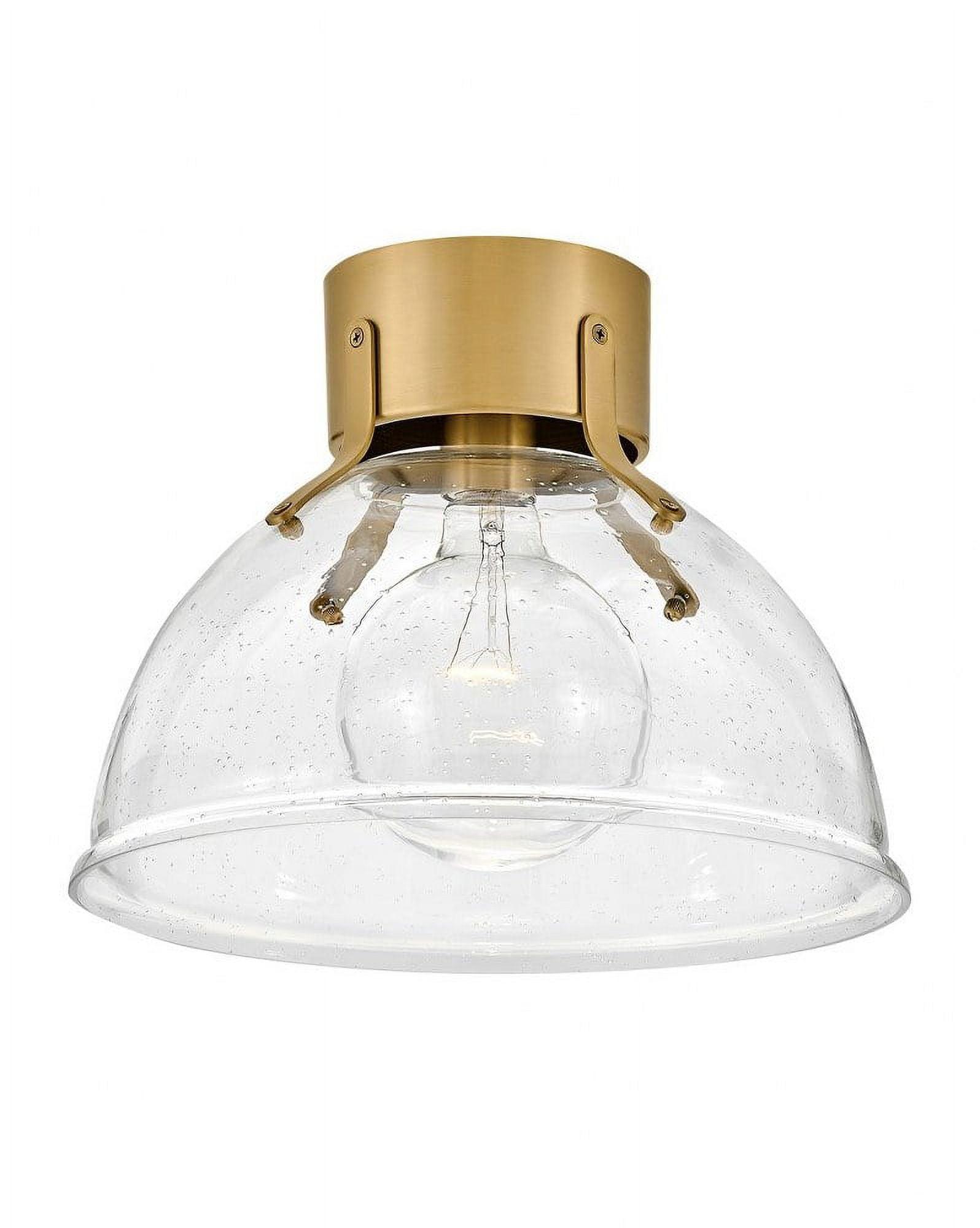 Heritage Brass Clear Seedy Glass 1-Light Flush Mount Bowl