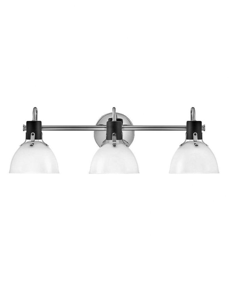 Argo Chrome and Black 3-Light Dimmable Vanity Light