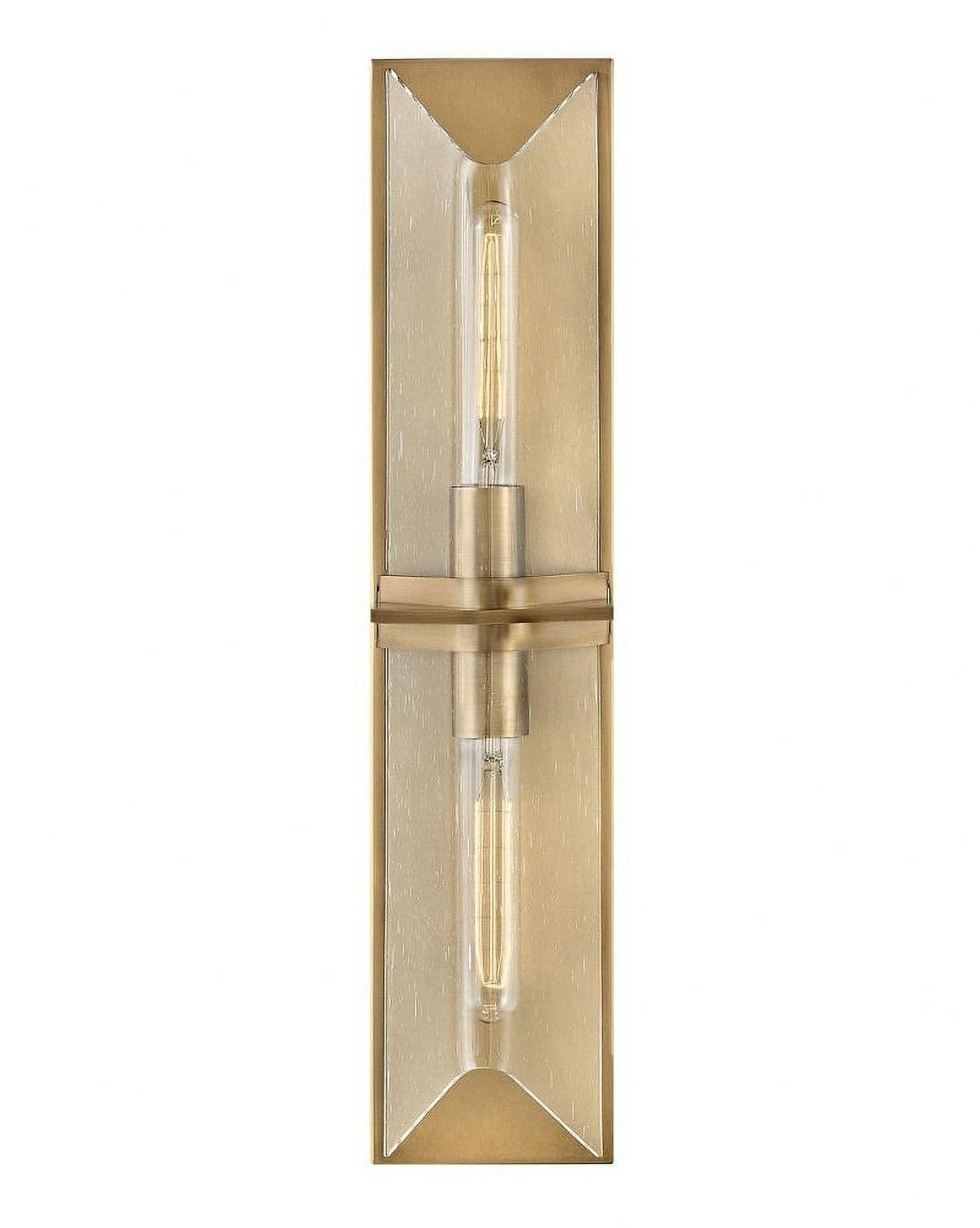 Hinkley Astoria Two Light Bath Vanity w/ Bias Cut Clear Seedy Glass