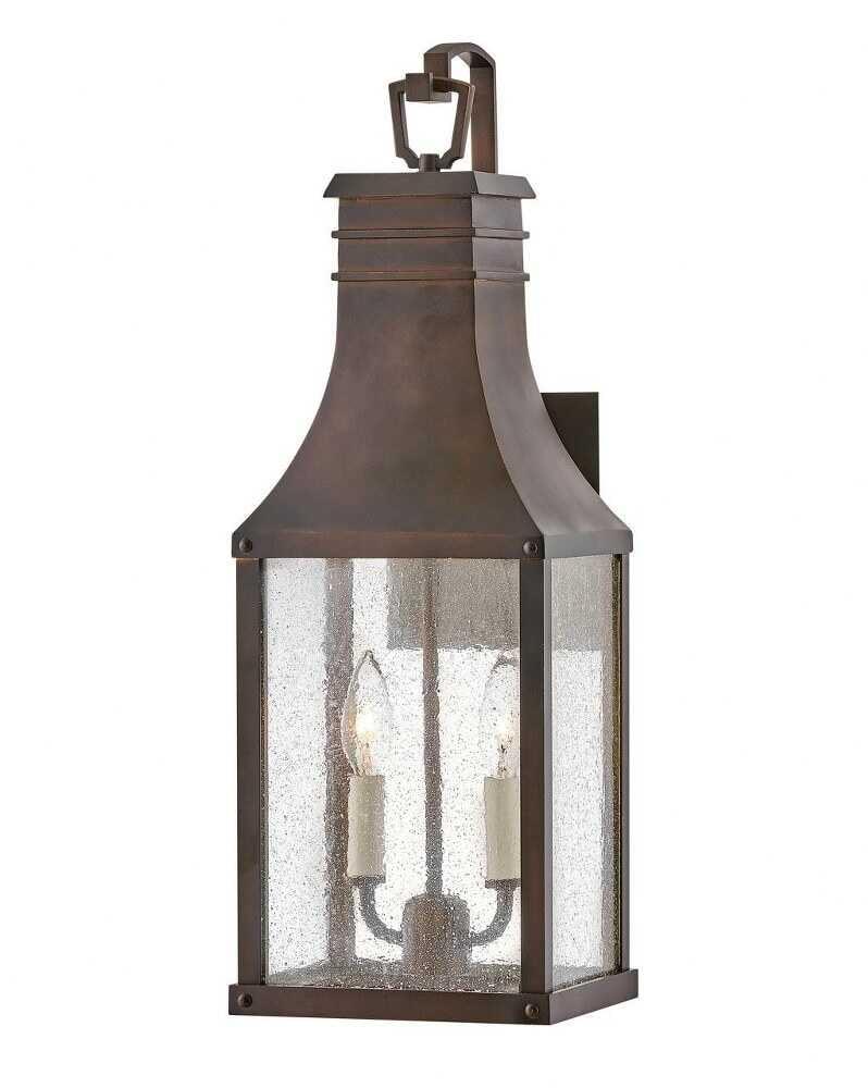 Beacon Hill 2 - Bulb 17.25" H Seeded Glass Outdoor Wall Lantern
