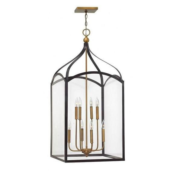 Hinkley 8-Light Two-Tier Open Frame Foyer Chain-Hung Rectangle Chandelier