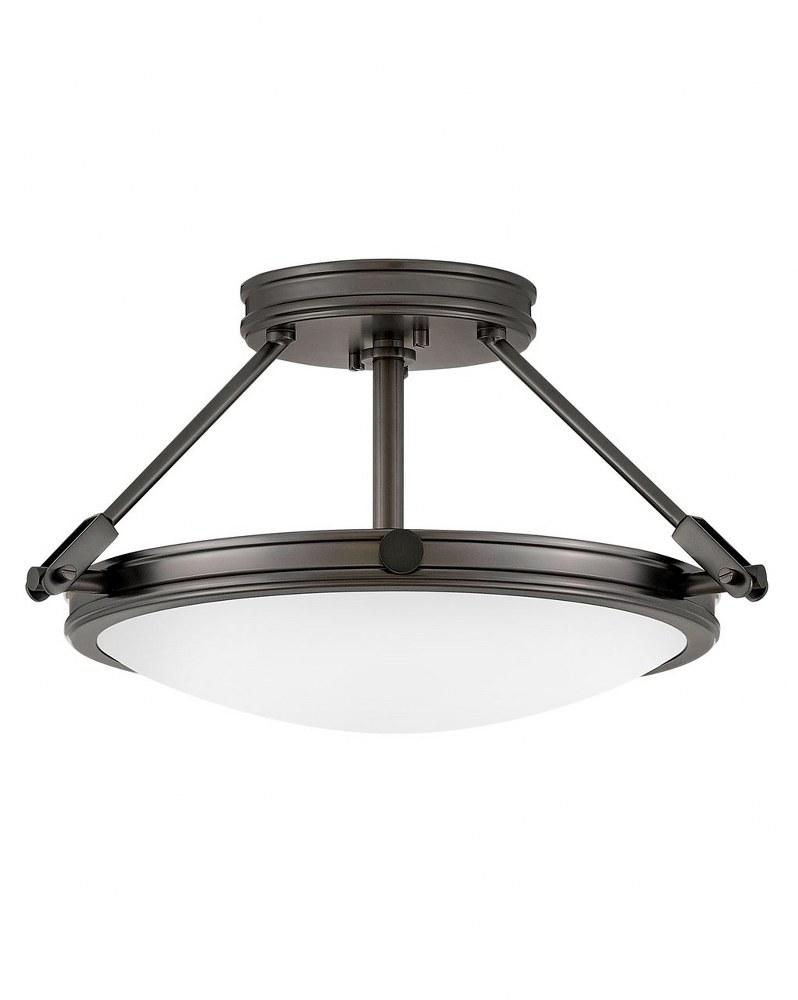 Collier Mid-Century Matte Black 3-Light LED Semi-Flush Mount