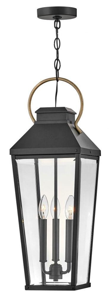 Renshaw Outdoor Pendant Light - Black / 9"Dia