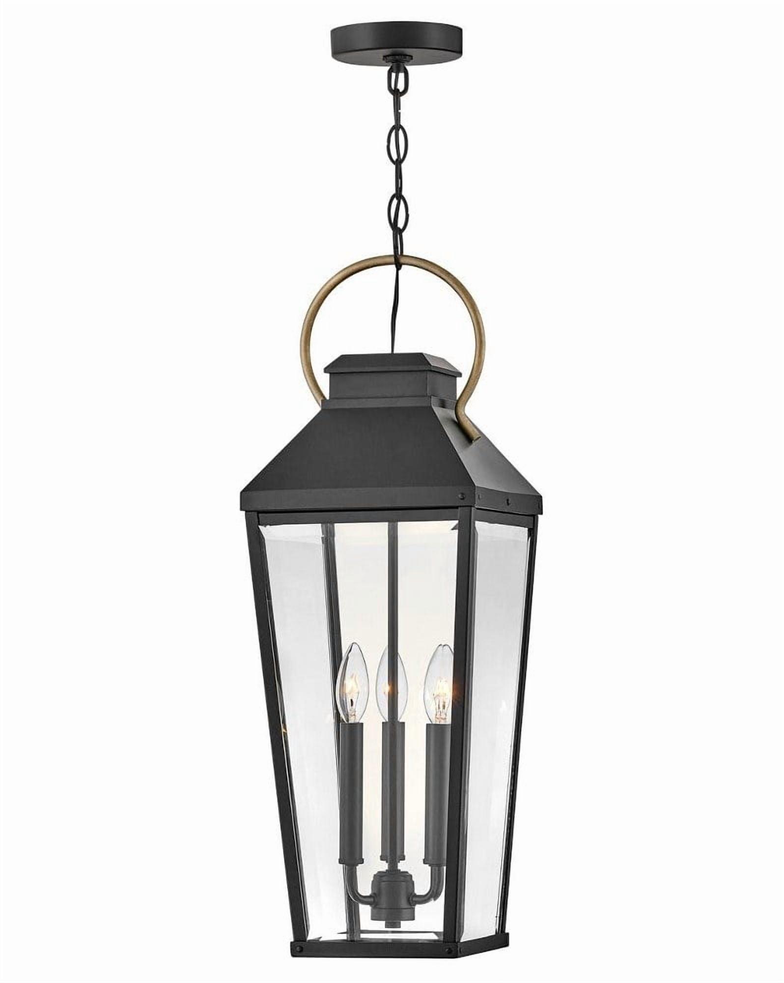 Renshaw Outdoor Pendant Light - Black / 9"Dia