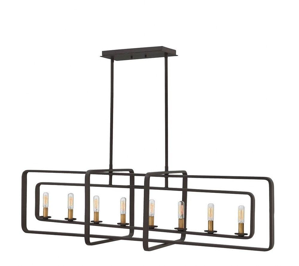 Quentin Buckeye Bronze 8-Light Industrial Candle Chandelier