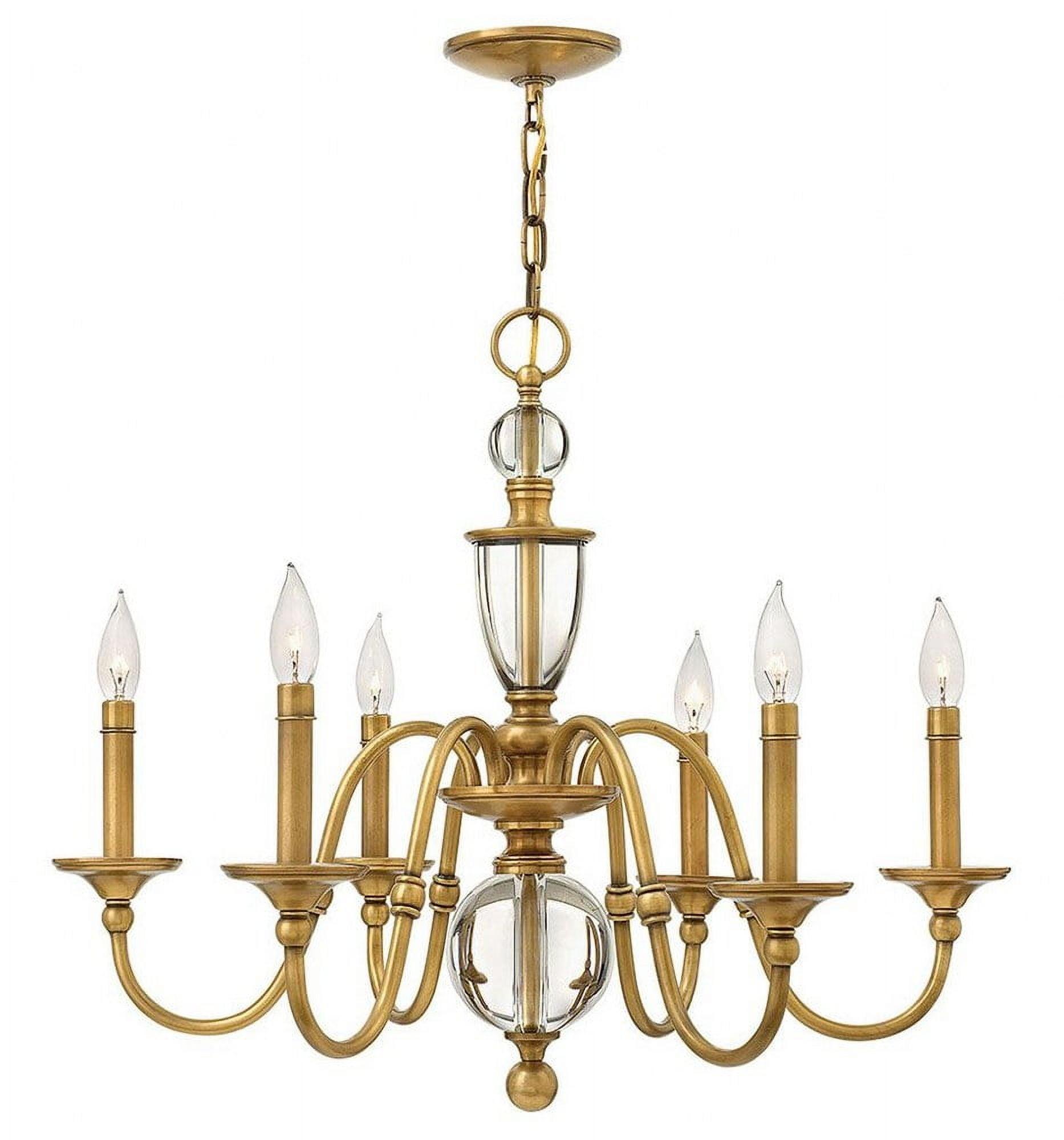 Hinkley Eleanor 6 - Light Candle Style Classic Chandelier with Crystal Accents