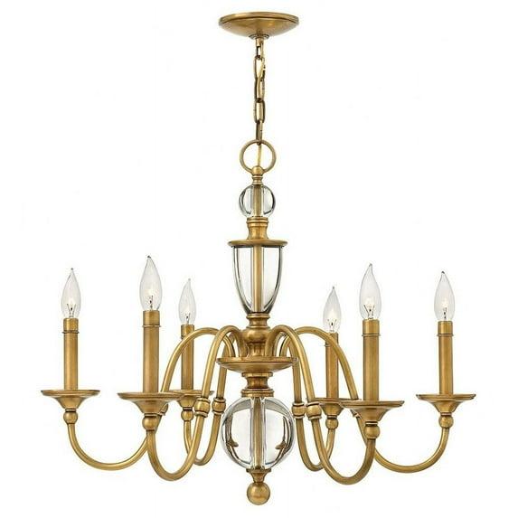 Hinkley Eleanor 6 - Light Candle Style Classic Chandelier with Crystal Accents