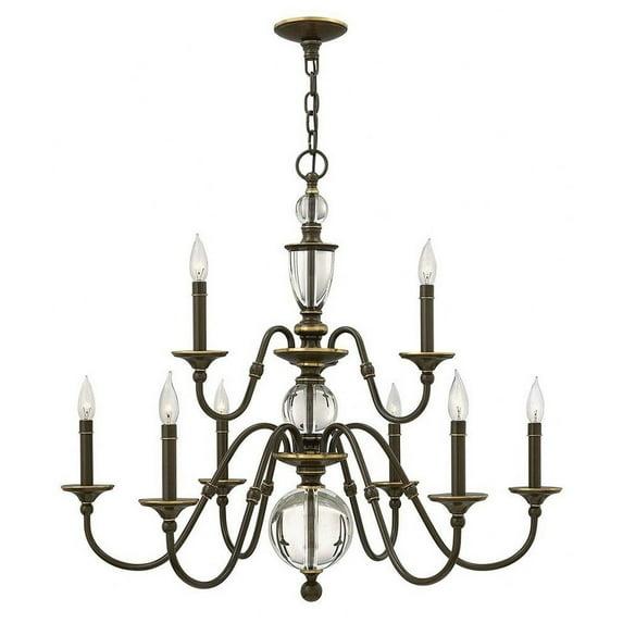 Hinkley Lighting Eleanor 9 - Light Chandelier in  Light Oiled Bronze