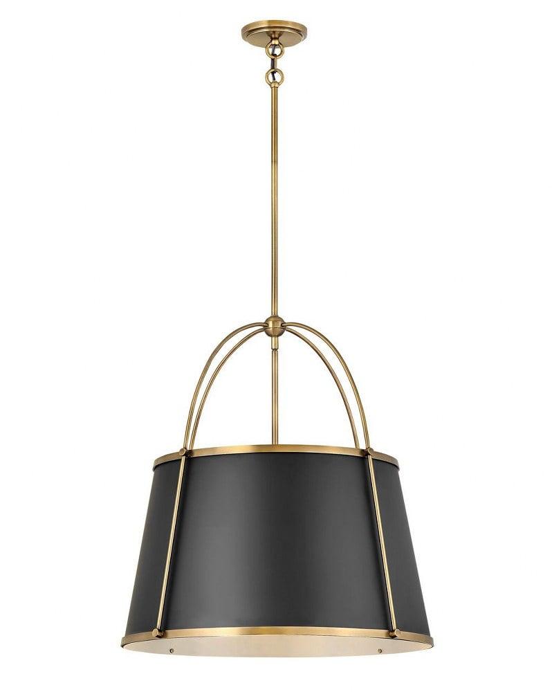 4895WS-Hinkley Lighting-Clarke - 4 Light Large Pendant in Traditional-Transitional Style - 24.5 Inches Wide by 25.25 Inches High-Warm Brass Finish