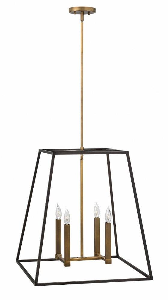 Hinkley Lighting - Four Light Pendant - Fulton - 4 Light Large Open Frame Foyer