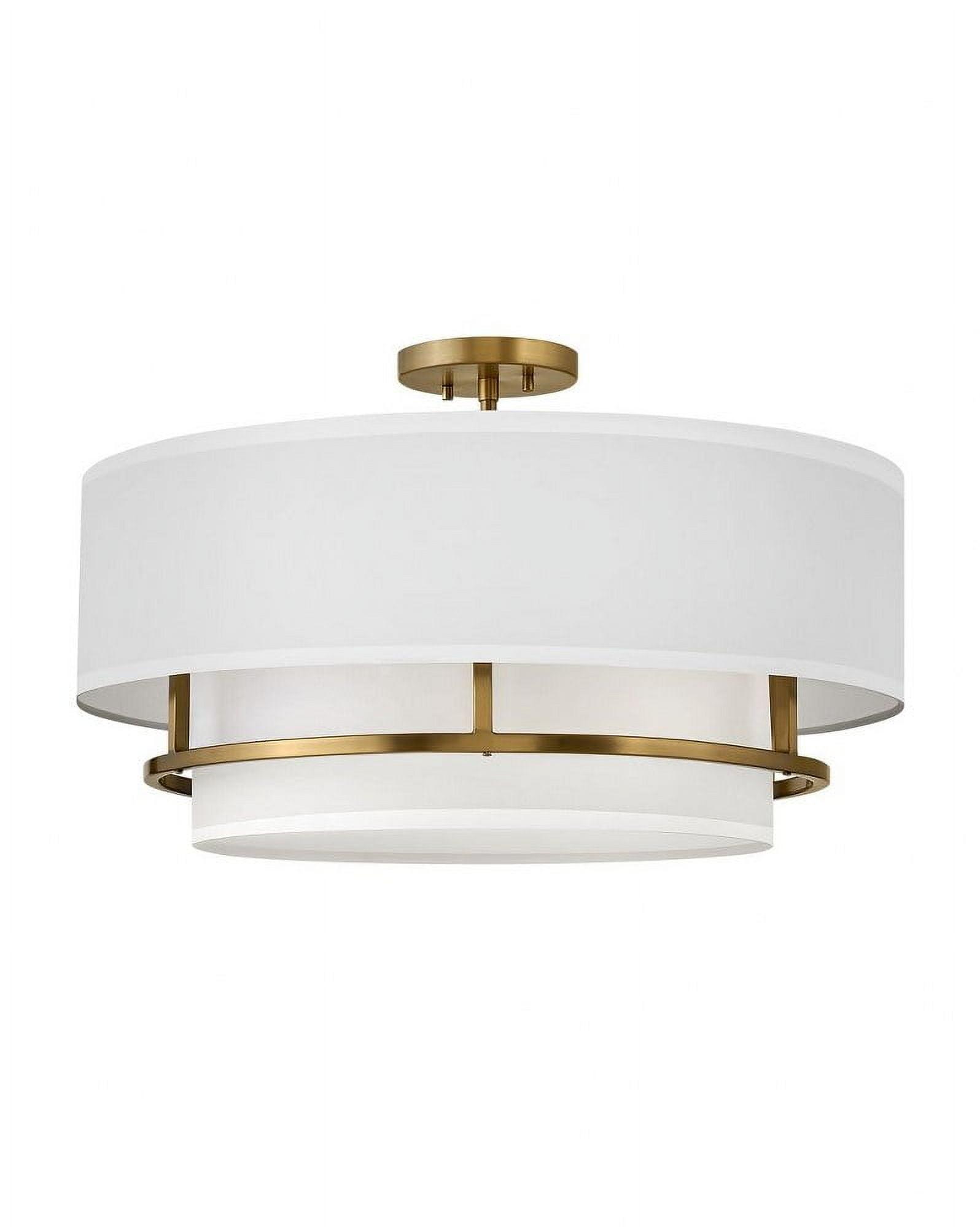 Graham Four-Light Semi-Flush Mount Ceiling Light w/ Faux Parchment Shades