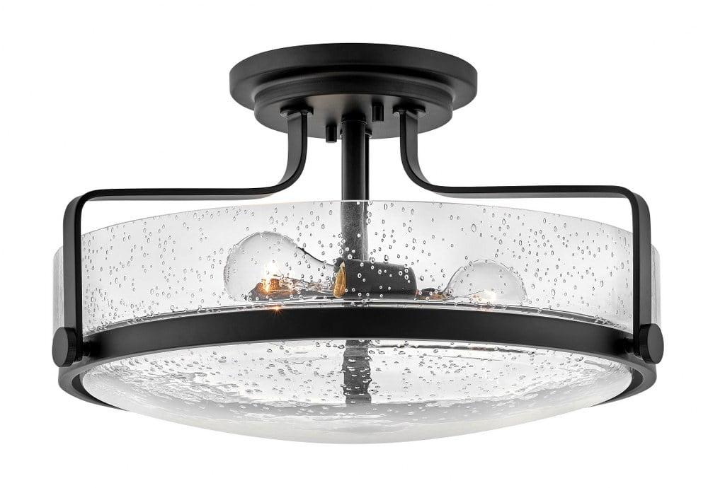 Harper 18-in 3-Light Semi-Flush Mount Retro Ceiling Light