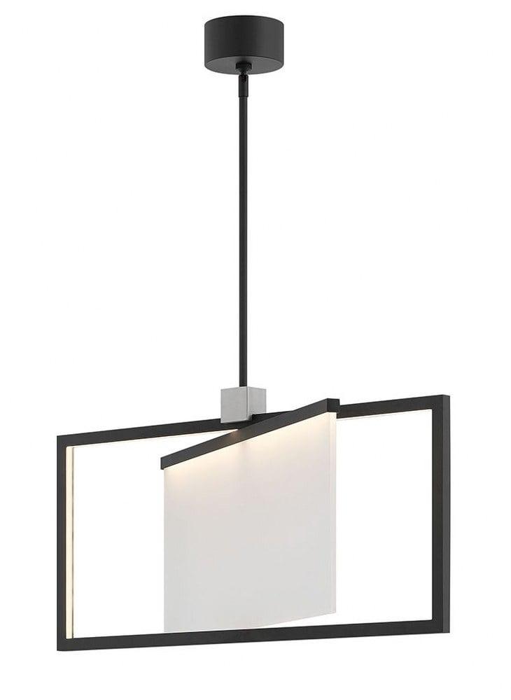 Folio Black Sandblasted Acrylic 2-Light LED Chandelier