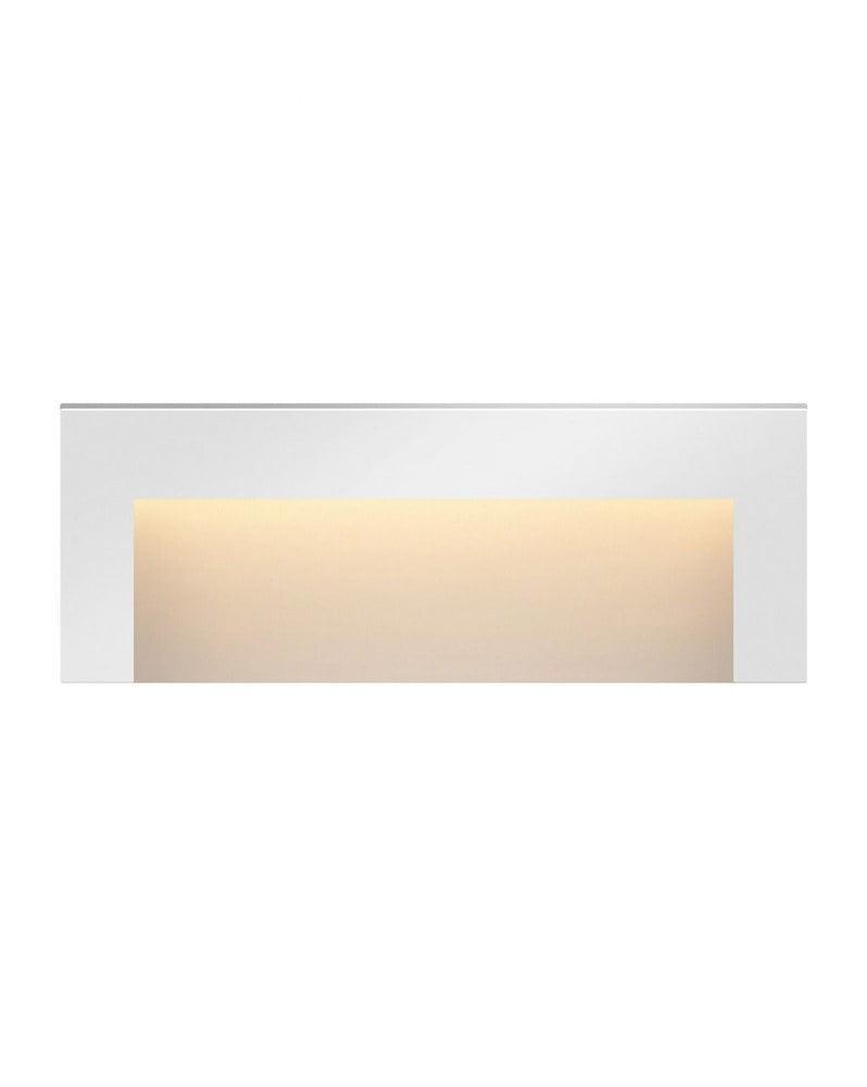 Satin White LED Horizontal Deck Light in Aluminum with Etched Glass