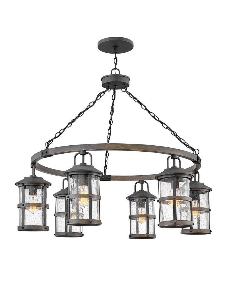 6 - Light Outdoor Chandelier