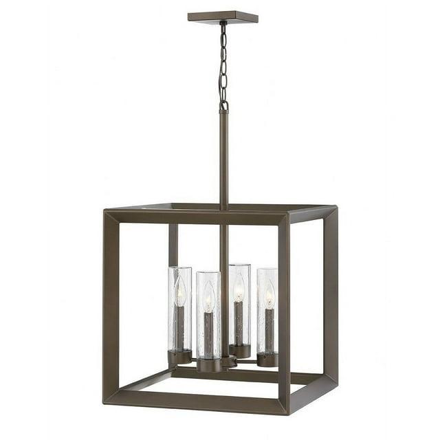 Hinkley Rhodes Four-Light 12V Outdoor Candle Open Cage Pendant