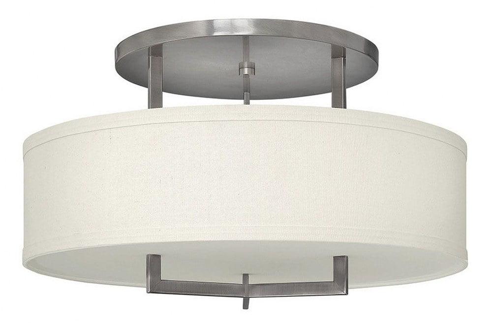 Hinkley Lighting Hampton 3 - Light Semi-Flush Mount in  Antique Nickel