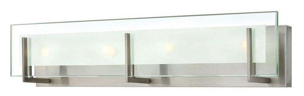 Latitude Sleek Outdoor 4-Light Bath Vanity in Brushed Nickel