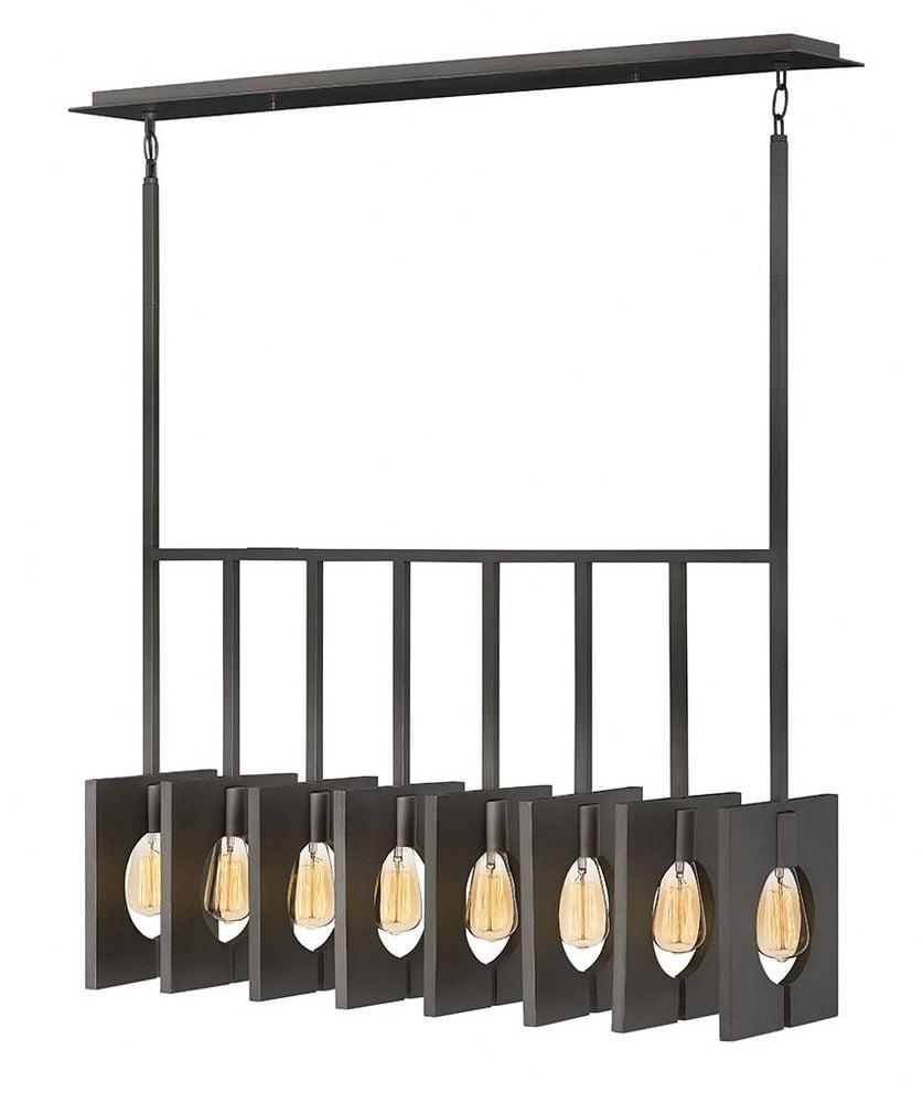 Ludlow 8-Light Burnished Graphite Steel Linear Chandelier