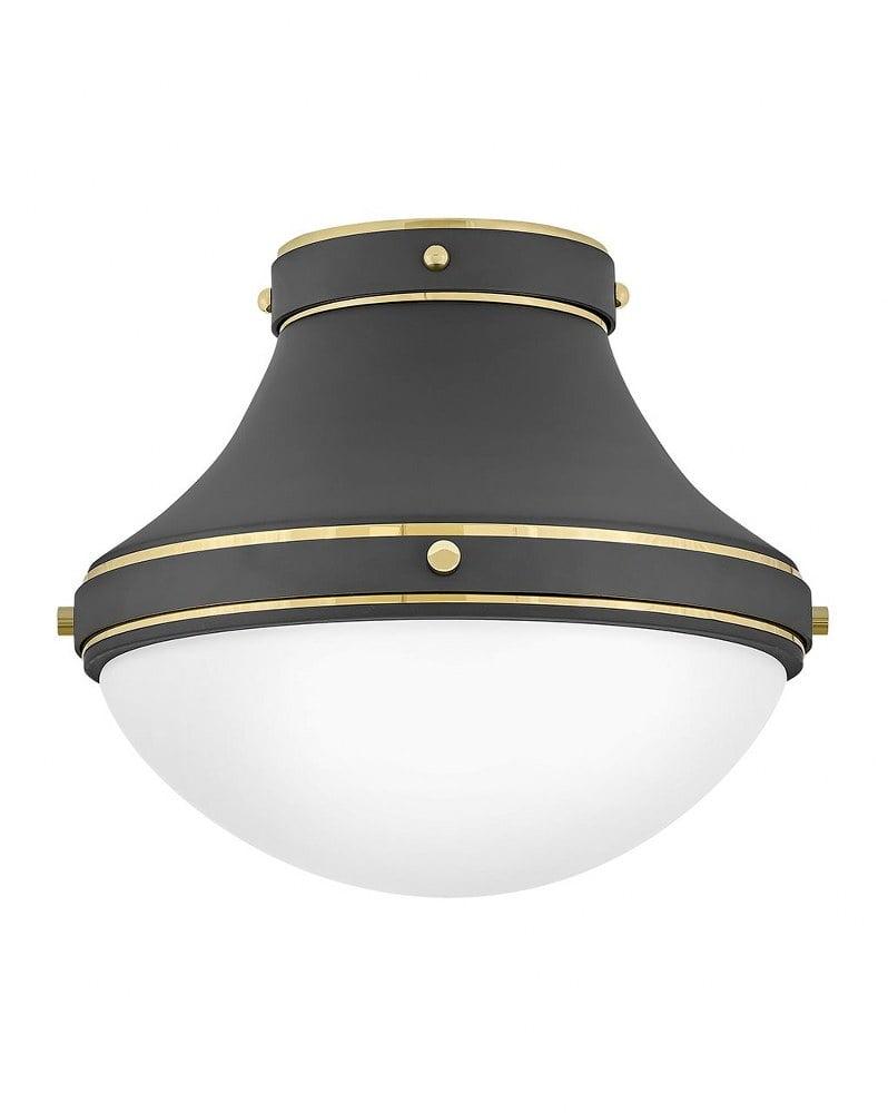 Hinkley Oliver 14" Flush Mount Ceiling Light w/ Etched Opal Glass