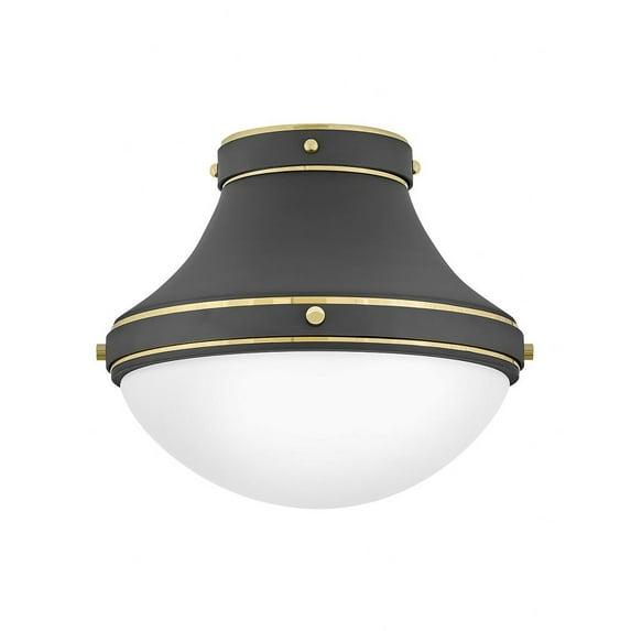 Hinkley Oliver 14" Flush Mount Ceiling Light w/ Etched Opal Glass