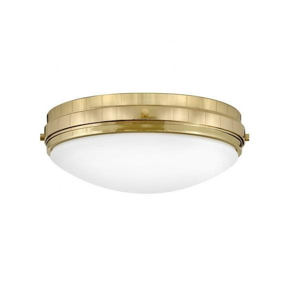 Hinkley Hinkley Oliver 15.75" 3-Light Shallow Flush Mount Ceiling Light w/ Etched Opal Glass
