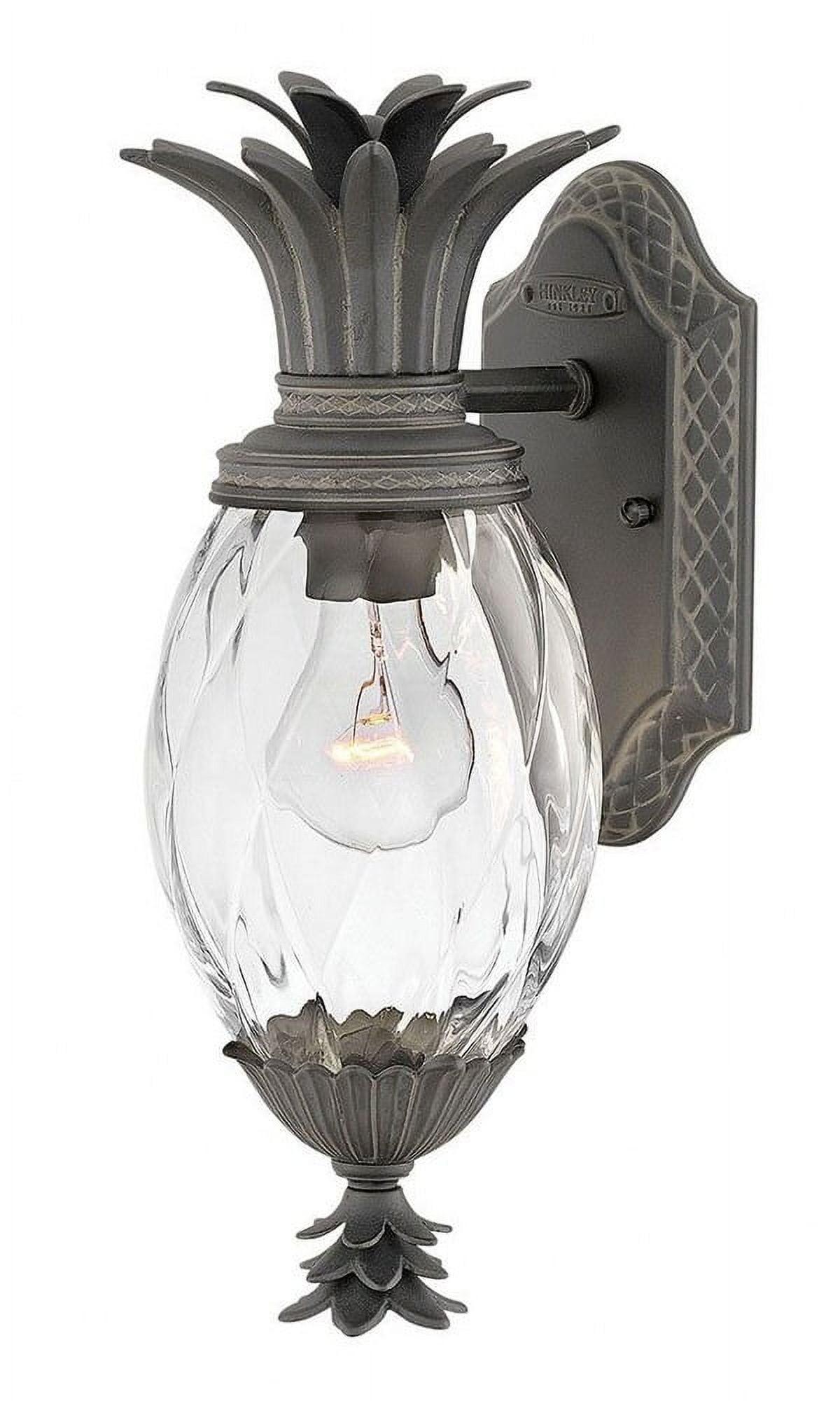 Plantation Pineapple 14" Museum Black Outdoor Wall Light with Clear Optic Glass