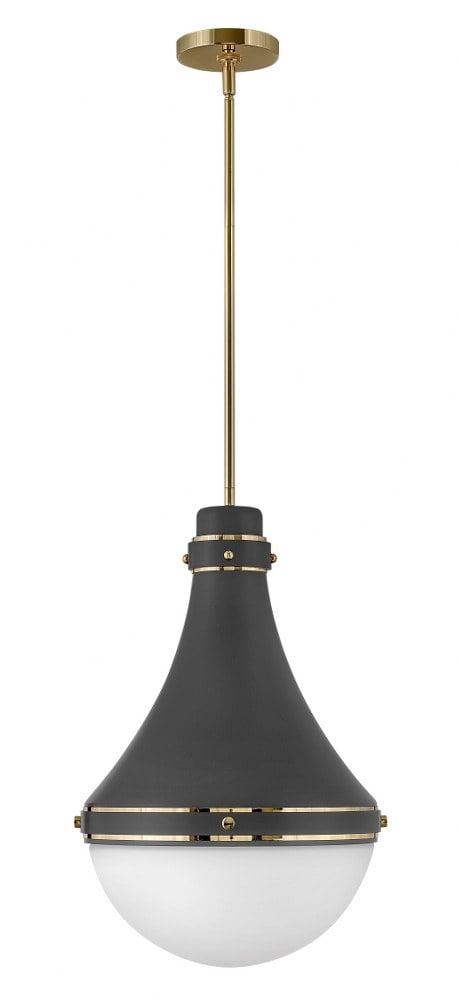 Oliver Single Light Teardrop Pendant with Etched Opal Glass Shade