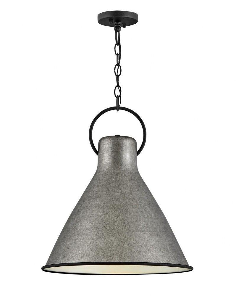 Rustic Pewter 18" Industrial Metal Pendant Light