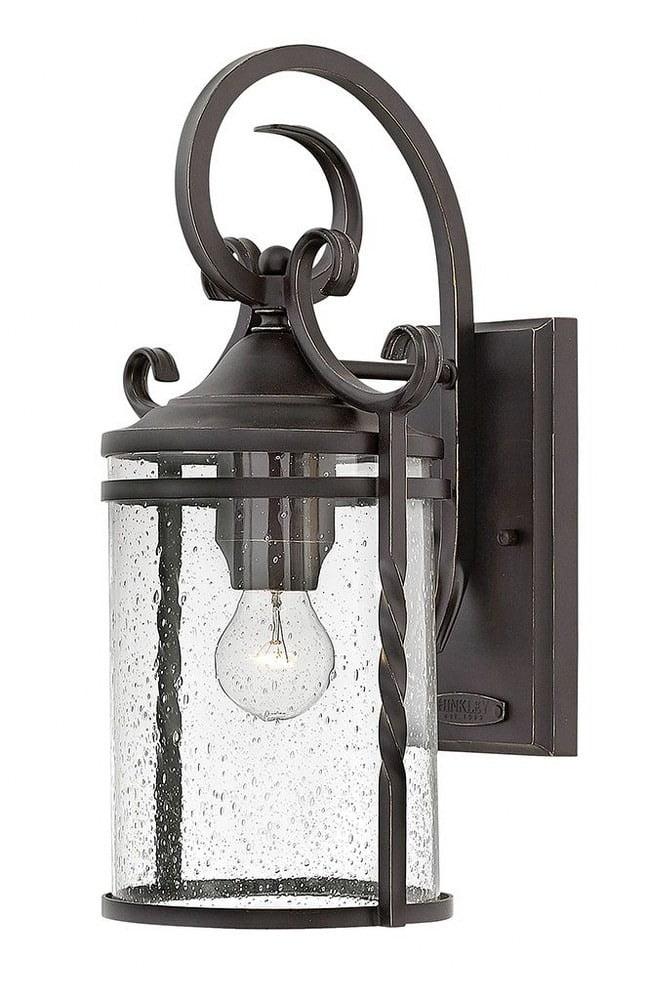 Olde Black Clear Seedy Glass Outdoor Wall Lantern