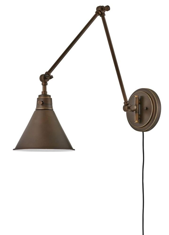 Lennon Plug-In Articulating Sconce - Antique Bronze