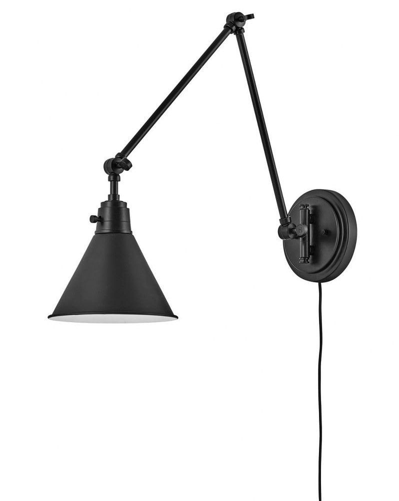 Lennon Plug-In Articulating Sconce - Black