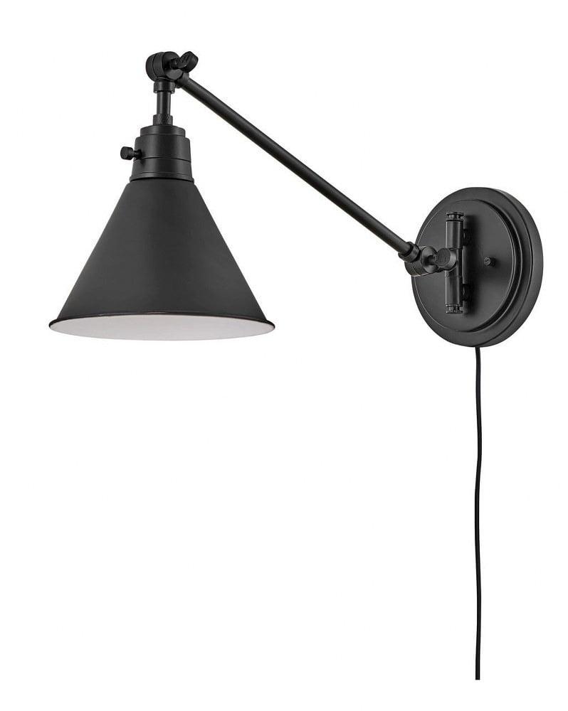 Lennon Plug-In Task Sconce - Black