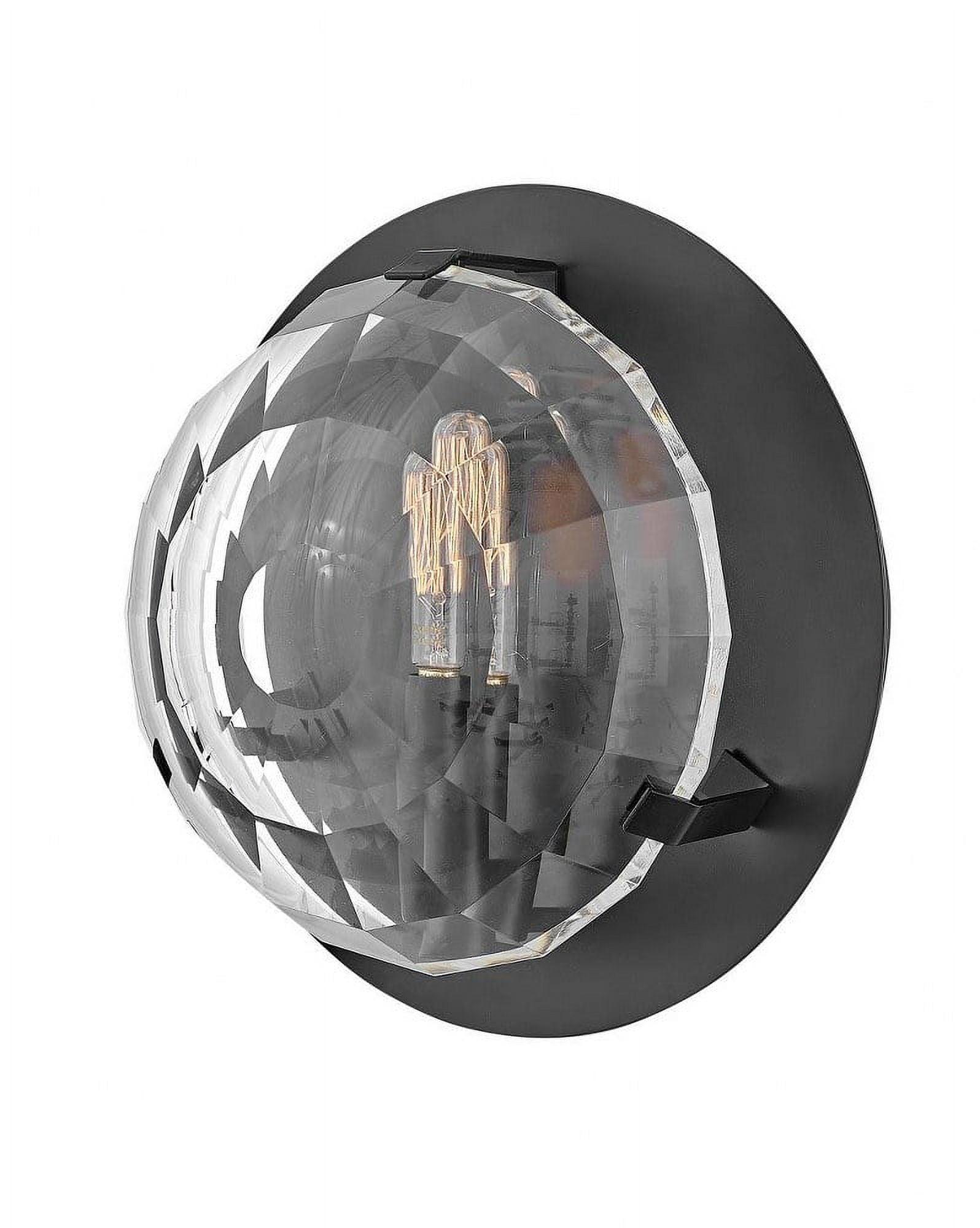 Leo Black Optic Crystal 1-Light Wall Sconce