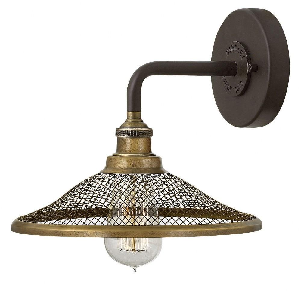 Buckeye Bronze Dimmable 1-Light Industrial Sconce with Mesh Shade