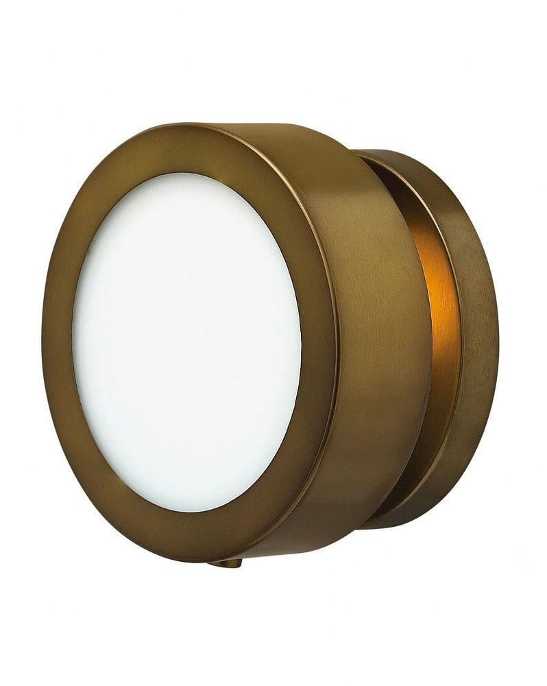 Heritage Brass Dimmable Sconce with Etched Opal Glass