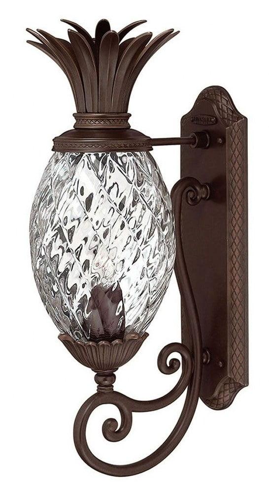 Copper Bronze Pineapple Outdoor Wall Lantern with Clear Glass