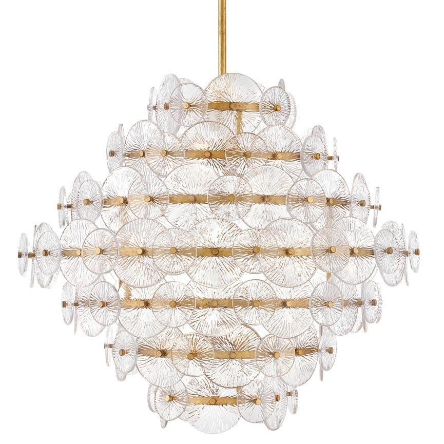 Rene 16-Light 29.5" Multi-Tier Chandelier w/ Textured Glass Discs